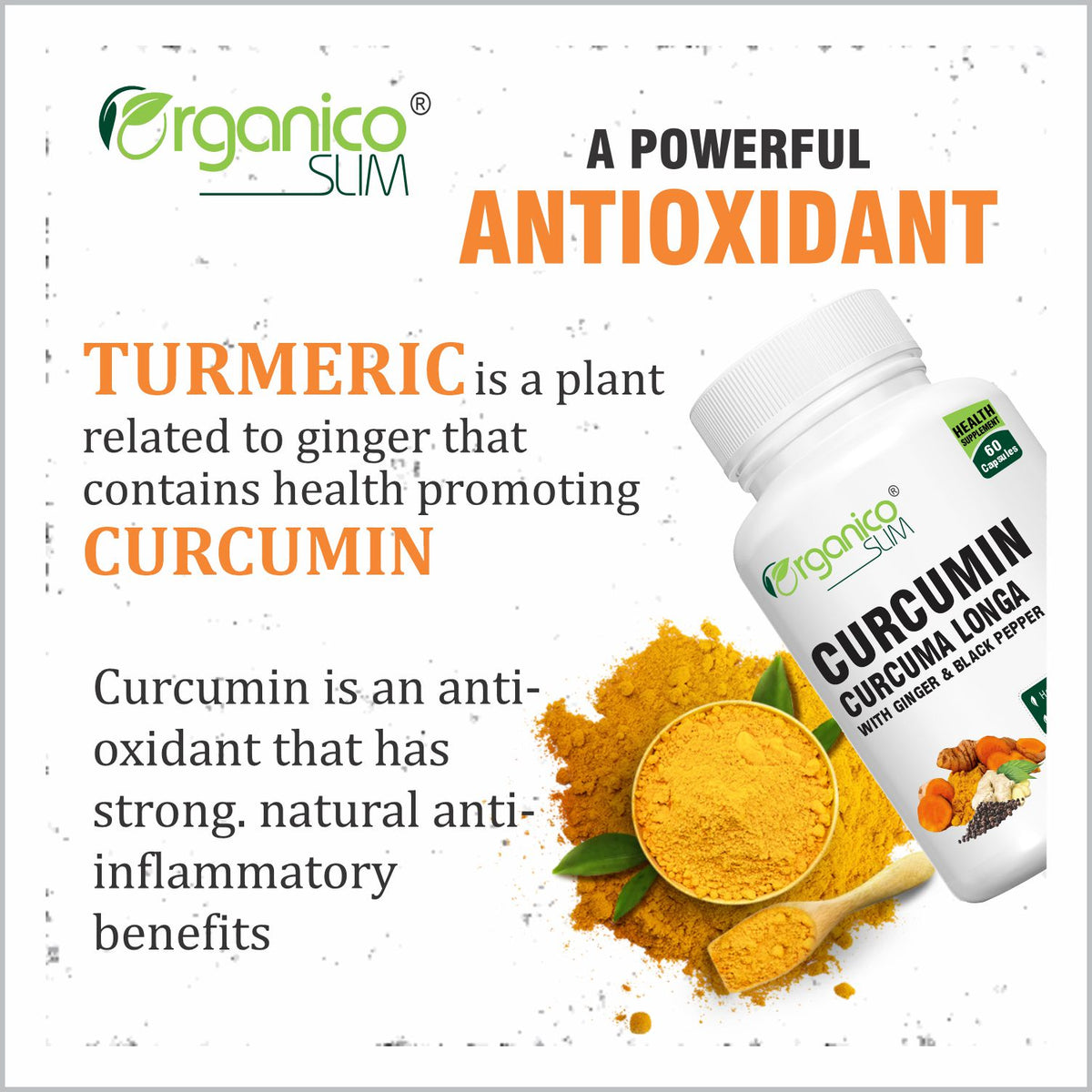 Curcumin 95% with Ginger and Black Pepper Extract- 60 Capsules