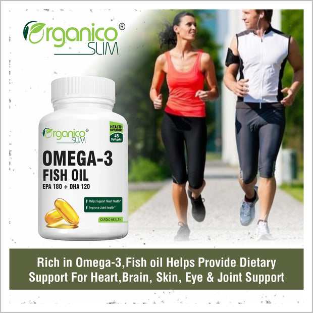 Omega 3 Fish Oil 180:120 EPA,DHA for Good Health -45 Softgels