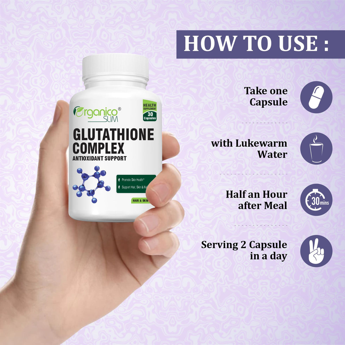 Glutathione Complex for Healthy Skin Care- 30 Capsules