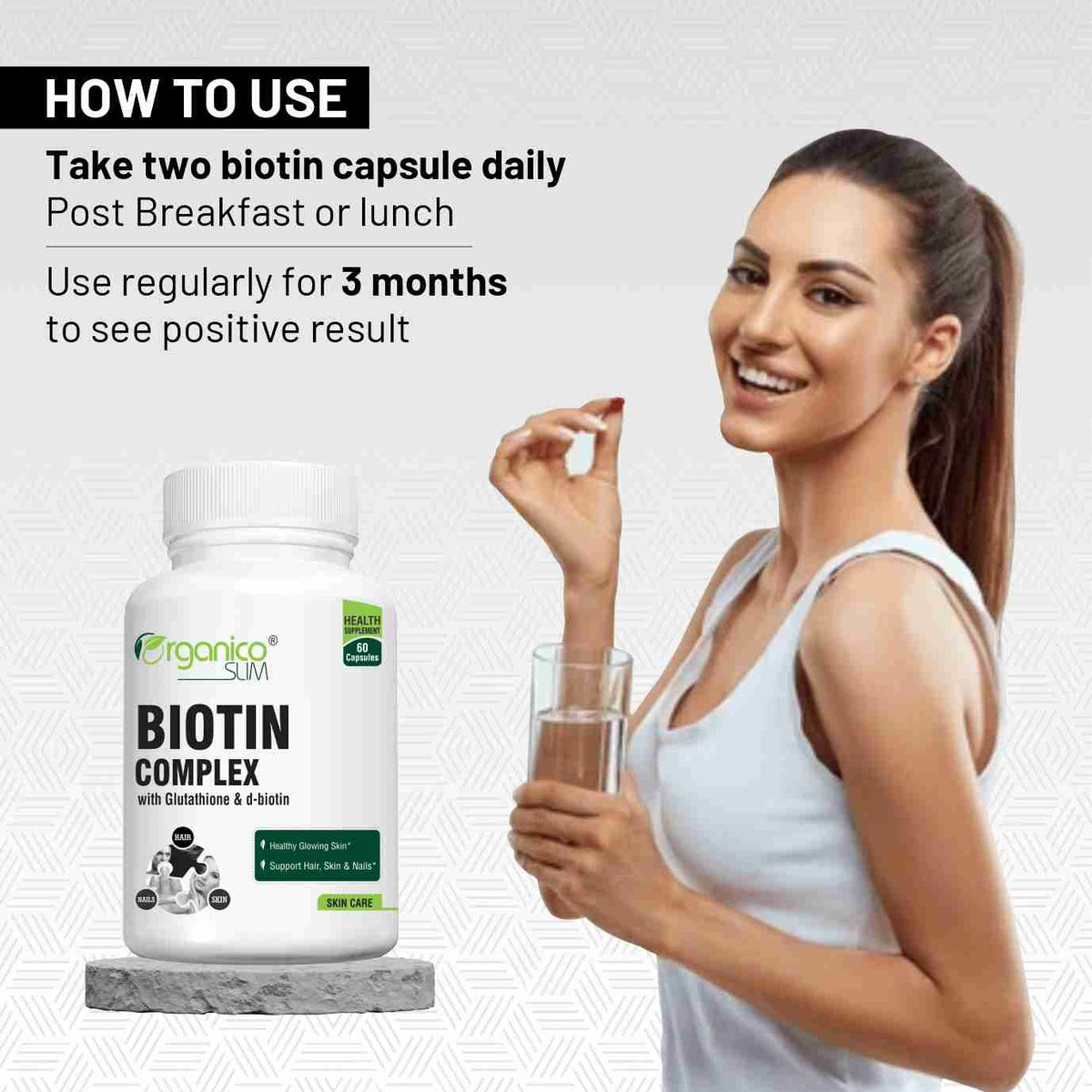 Biotin Complex Advance Formula for Healthy Hair Skin & Nails- 60 Capsules