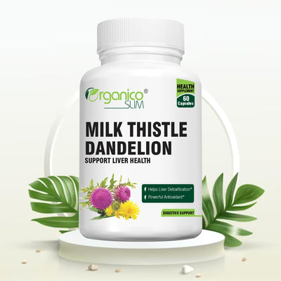 Milk Thistle with Dandelion for Healthy Liver Detox- 60 Capsules