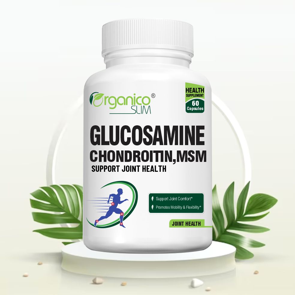 Organicoslim Glucosamine + Chondroitin & MSM, 60 Capsules — front pack