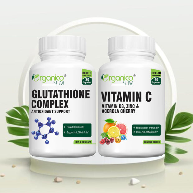 Combo Offer- Glutathione Complex and Natural Vitamin C -60+60=120 Capsules
