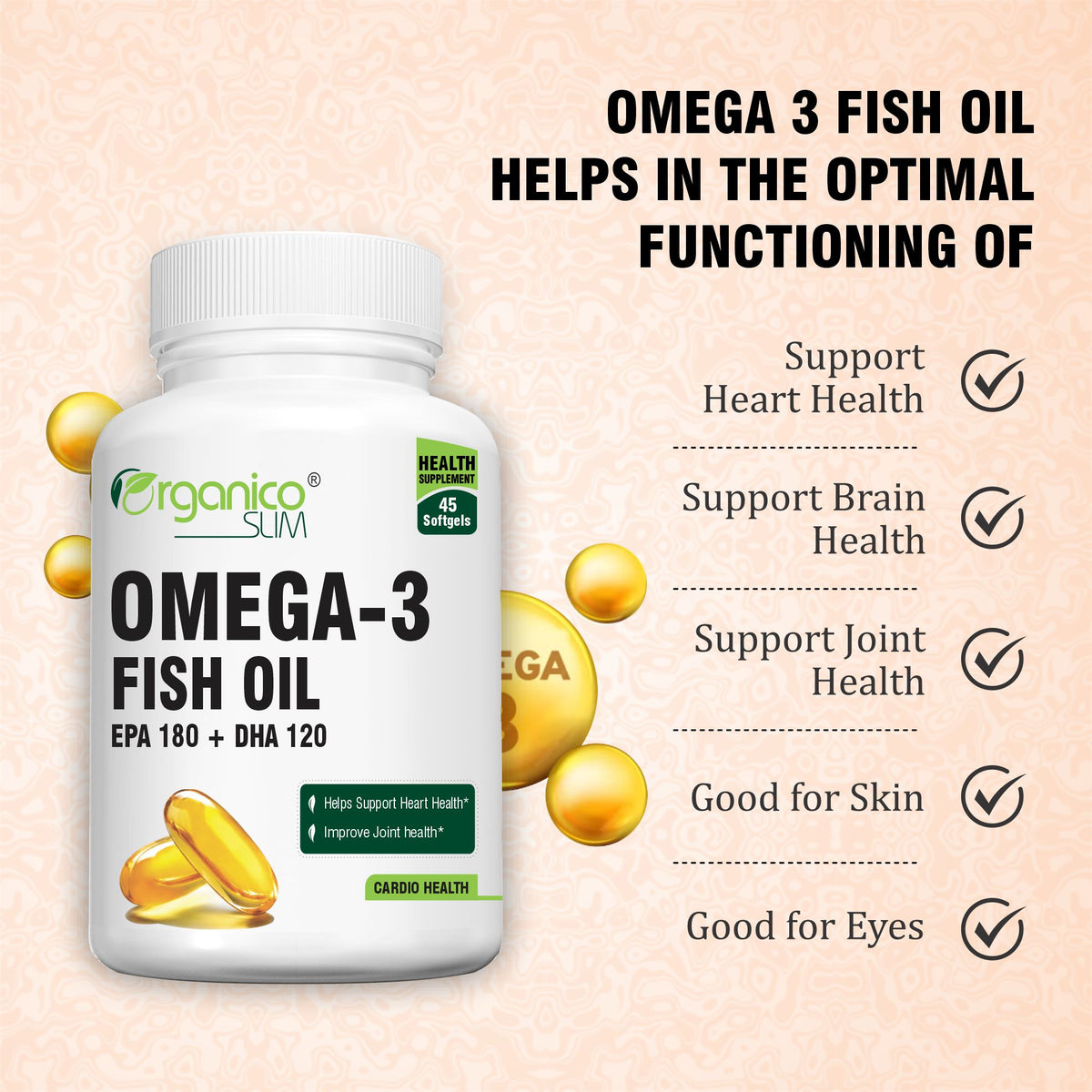 Organicoslim Omega-3 Fish Oil Duo, 90 Softgels — product information graphic 3