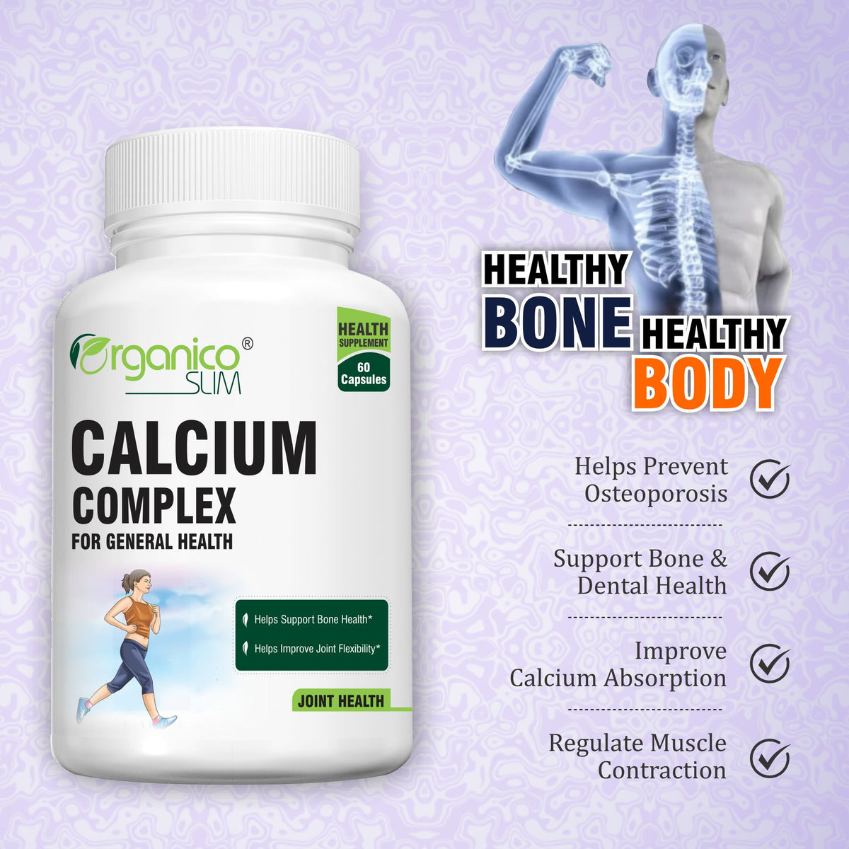 Calcium Complex for Healthy Joints and Bone Density -60 Capsules