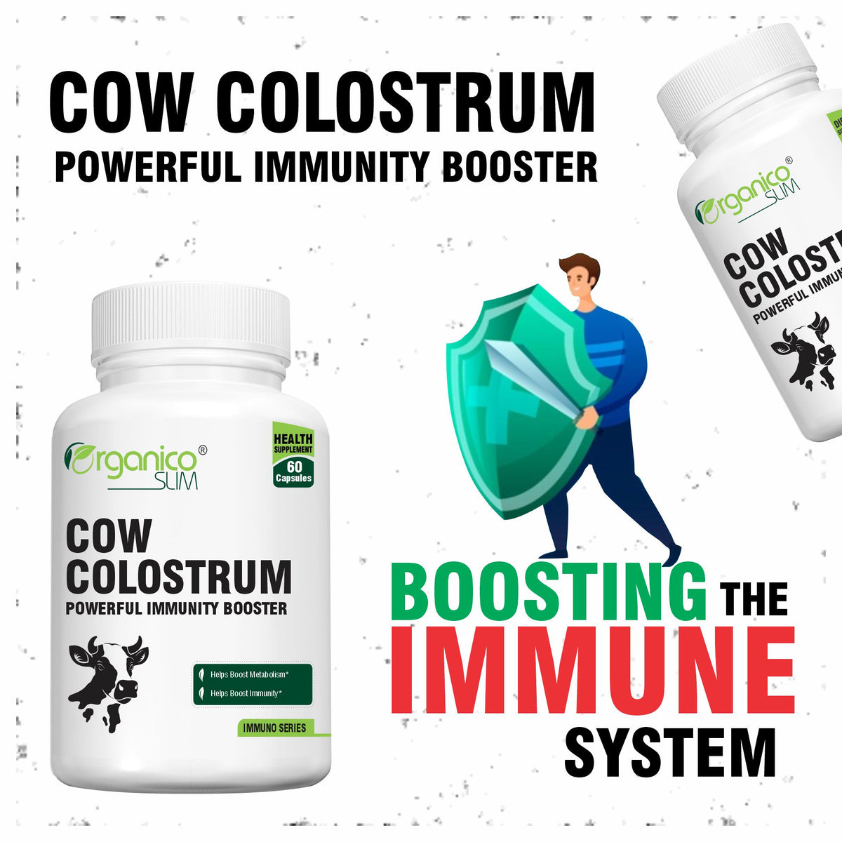 Organicoslim Cow Colostrum, 60 Capsules — product information graphic 3