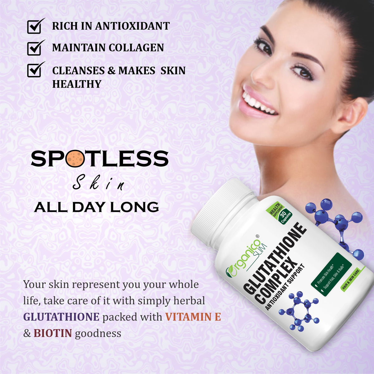 Glutathione Complex for Healthy Skin Care- 30 Capsules