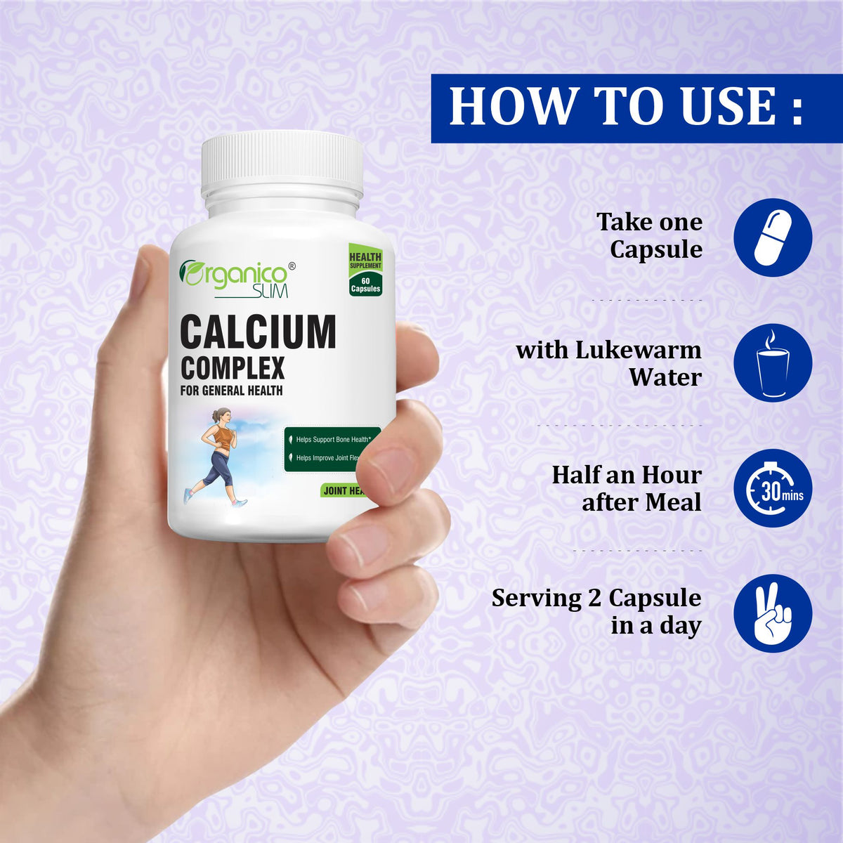 Calcium Complex for Healthy Joints and Bone Density -60 Capsules