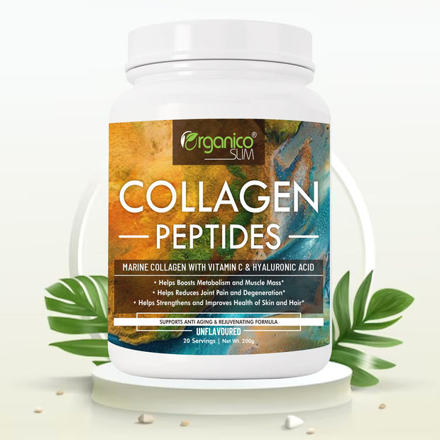 Collagen Peptides -Unflavoured Hydrolyzed Collagen Powder for Skin & Hair - 200gm