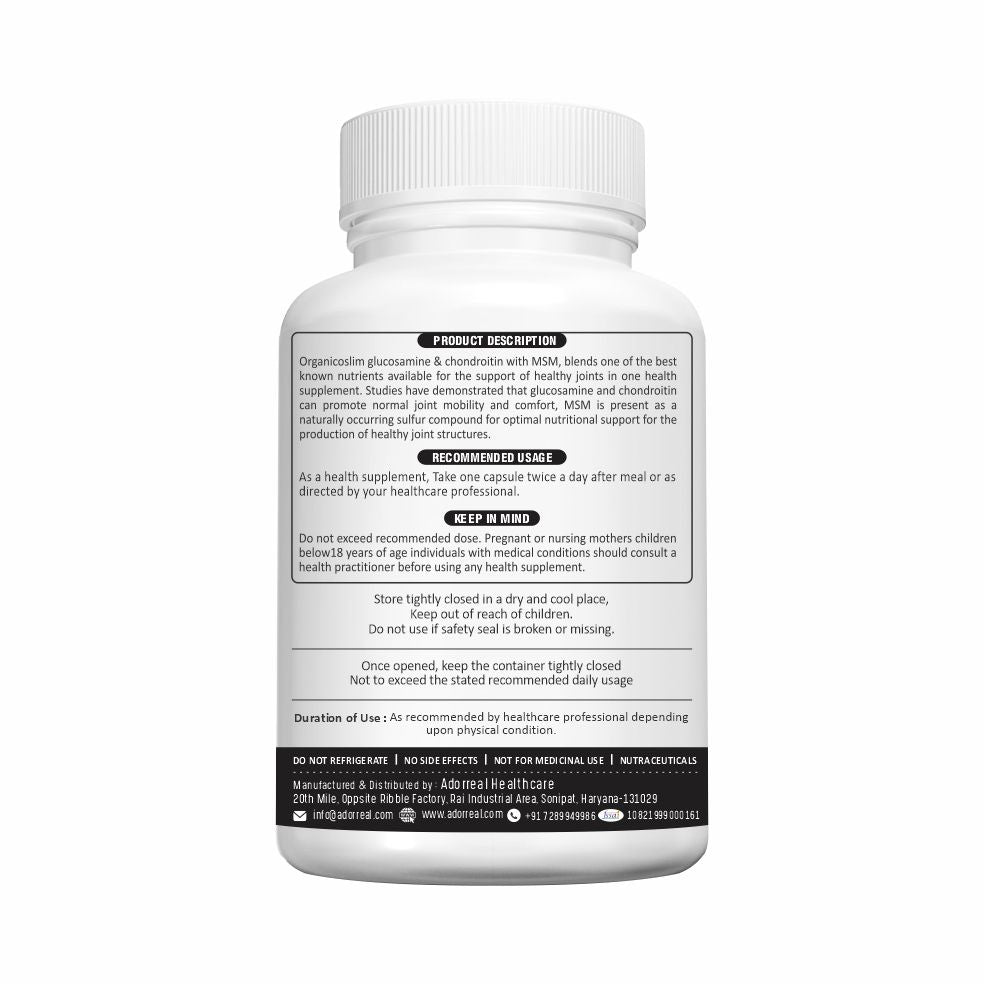 Organicoslim Glucosamine + Chondroitin & MSM, 60 Capsules — directions graphic 5