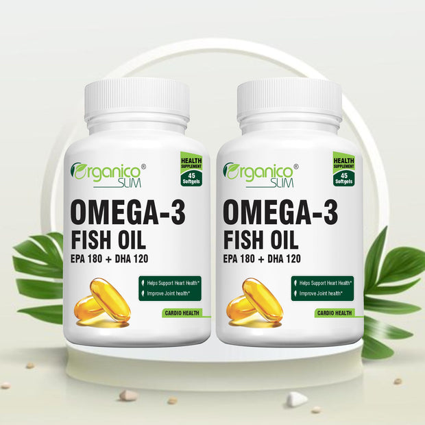 Combo Omega 3 Fish Oil 180:120 EPA,DHA for Good Health -45+45=90 Softgels