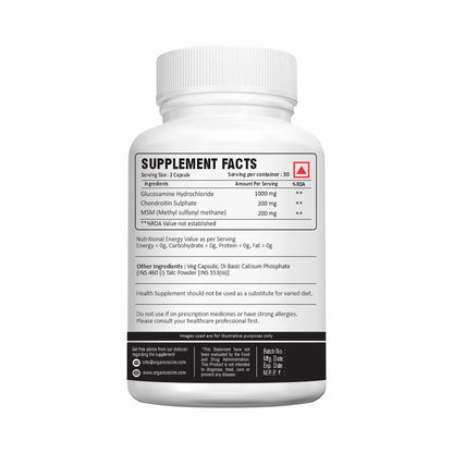 Organicoslim Glucosamine + Chondroitin & MSM, 60 Capsules — ingredient and label information 6